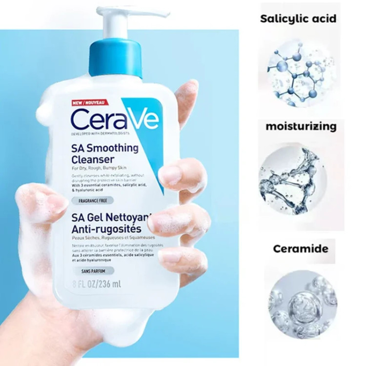 ژل شستشوی سراوی SA Smoothing | شوینده صاف کننده و نرم کننده پوست زبر و خشک